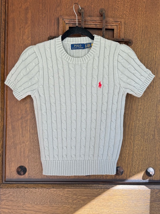 Ralph Lauren Sweaters - Ralph Lauren Grayish Green Cable-Knit Crewneck Sweater Size XS